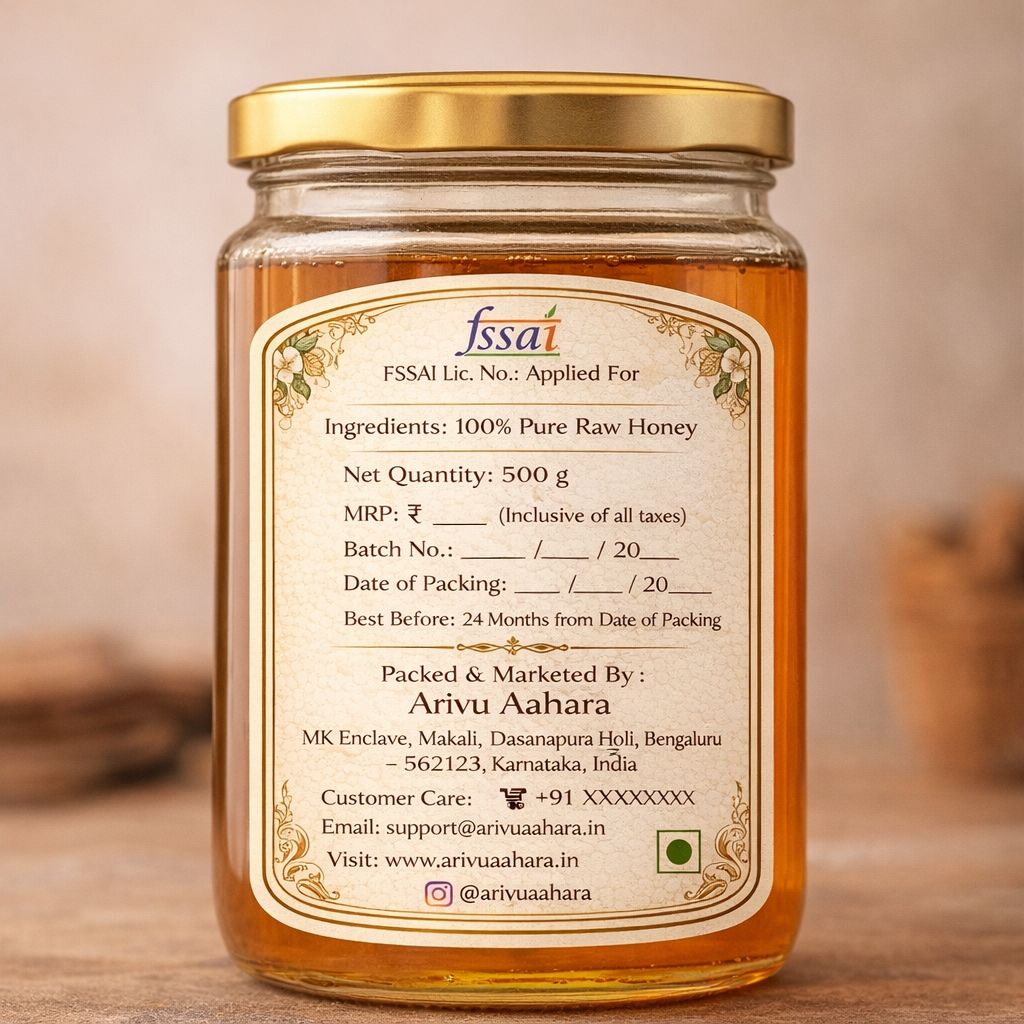 Arivu Aahara Pure Raw Honey -500g| Freshly harvested Honey| Unprocessed & Unadulterated