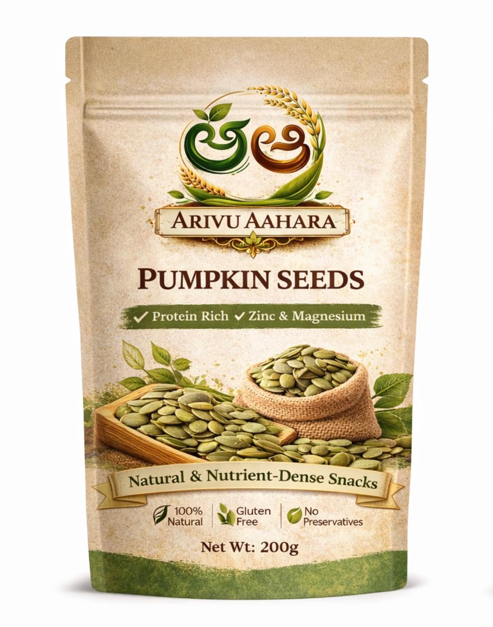 Arivu Aahara Pumkins Seeds| Zinc-rich seeds supporting immunity and overall nutrition.