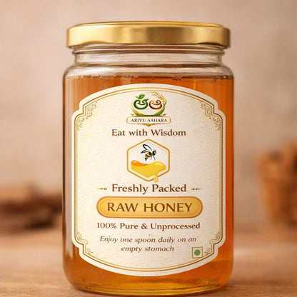 Arivu Aahara Pure Raw Honey -500g| Freshly harvested Honey| Unprocessed & Unadulterated