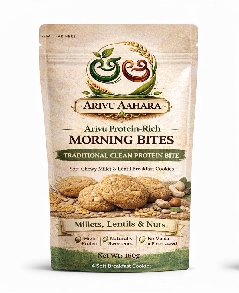 Arivu Women’s Iron + Protein Bite – Ragi, Dates & Black Sesame Breakfast Cookies